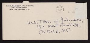 Letter to Mrs. Tom W. Johnson from C.C. Ware
